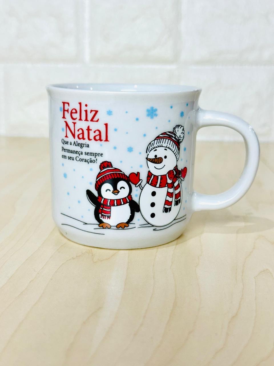 Caneca Ágatha Branca Boneco de Neve