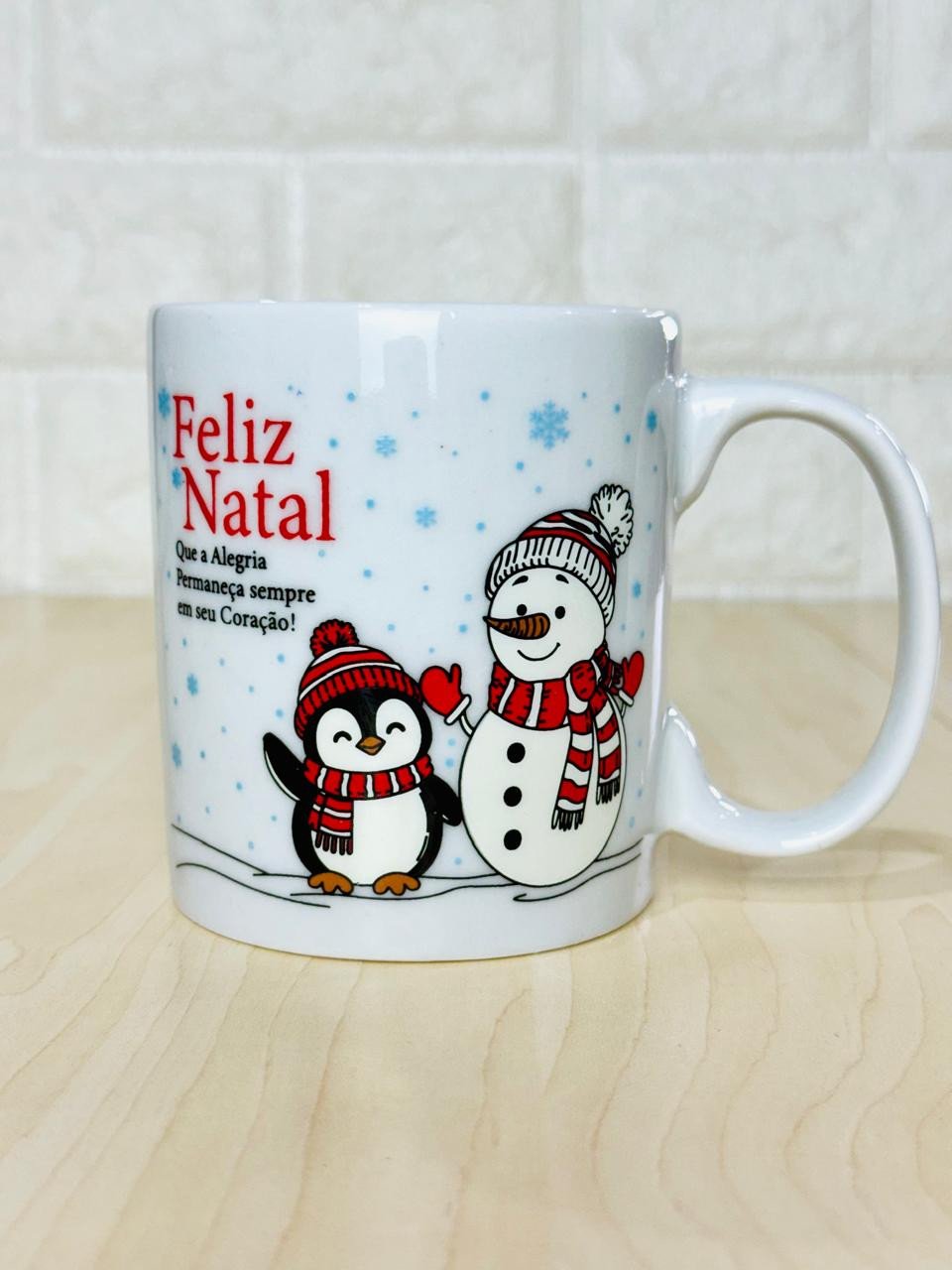 Caneca Aurora Branca Boneco de Neve