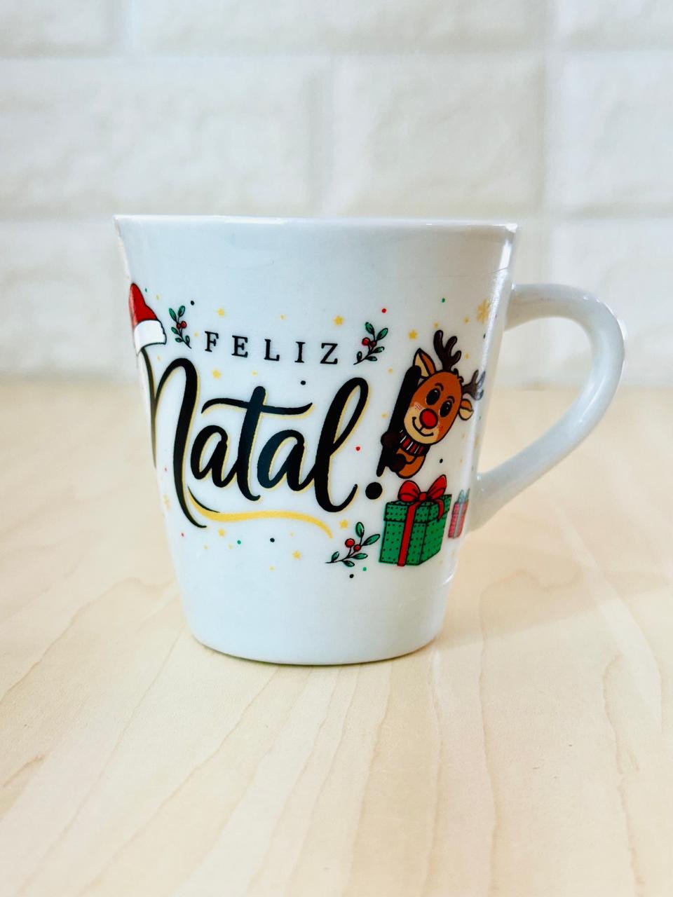 Xícara Branca Natal Gorro