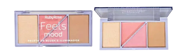 HB-7529-1 - PALETA DE BLUSH E ILUMINADOR RUBY ROSE