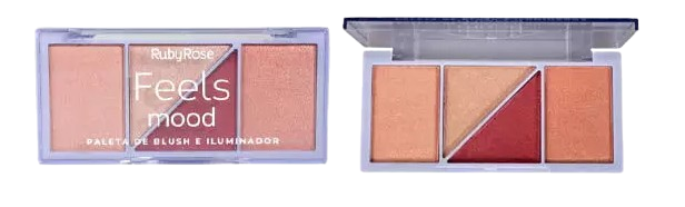 HB-7529-2 - PALETA DE BLUSH E ILUMINADOR RUBY ROSE