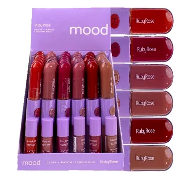 HB-F569-G1 - GLOSS BATOM LIQUIDO DUO MOOD RUBY ROSE BX/ 36UN