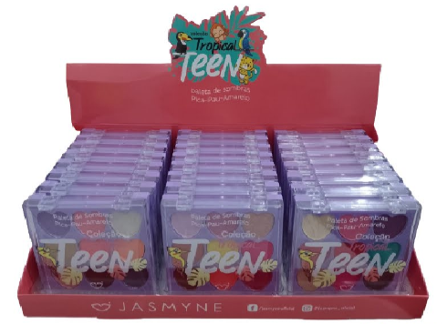 JSJ12036 - PALETA DE SOMBRAS PICA PAU AMARELO JASMYNE BX/ 24UN