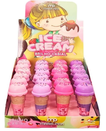 MP10028 - BRILHO LABIAL SORVETINHO MARIA PINK BX/ 24UN