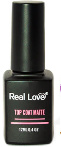 GEL-05 - ESMALTE TOP COAT FOSCO 12ML REAL LOVE