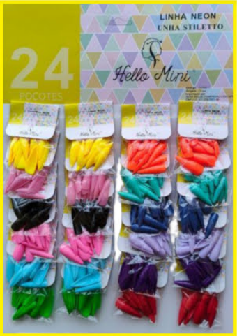 OY660-7 - UNHA STILETTO NEON HELLO MINI CT/ 24UN