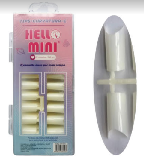 OY670-10 - TIPS CURVATURA C/ 240 UNIDADES HELLO MINI