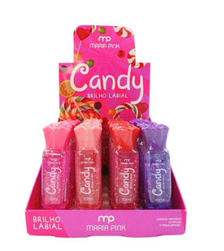 MP10039 - BRILHO LABIAL CANDY MARIA PINK BX/ 24 UN