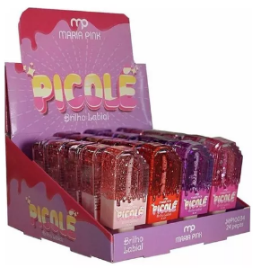 MP10034 - BRILHO LABIAL PICOLE GRANDE MARIA PINK BX/ 24UN