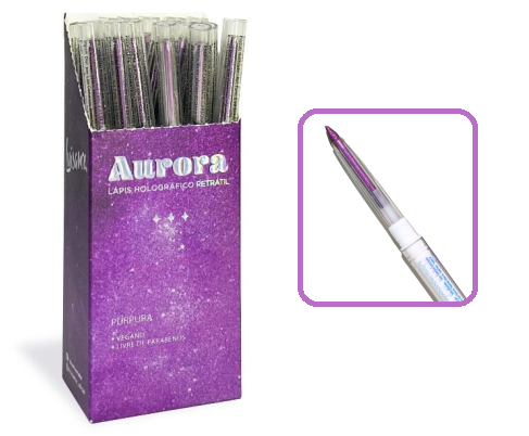 L17005-P AURORA LAPIS HOLGRAFIACO PURPURA BX/ 24 UN
