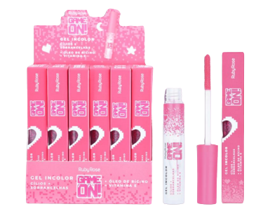 HB-509 GEL INCOLOR CILIOS E SOBRANCELHAS GAME ON  BX/ 24 UN 