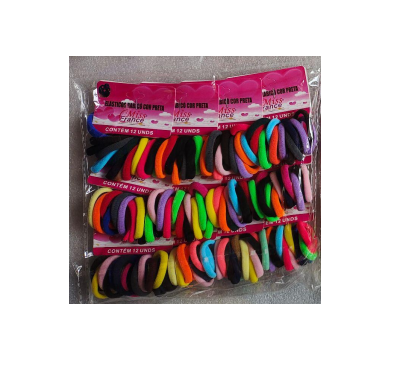 MF-2568 ELÁSTICOS RABICÓ 3,5CM TIPO MEIA COL. E PRETO PCT/12CT