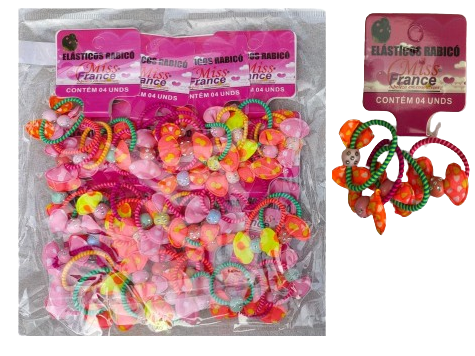 MF-2599 ELASTICOS RABICO 3CM MISS FRANCE PCTE C/ 12 CT  DE 4 UN