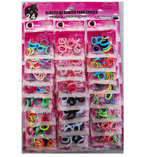 MF-2957 ELASTICOS RABICO 2,5CM P CABELO MISS FRANCE CT/ 24PCT