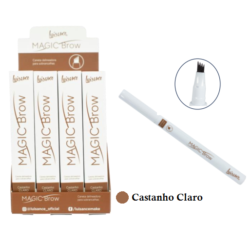 L17009-C MAGIC BROW CANETA P/ SOBRANCELHAS BX/ 24 UN - CASTANHO CLARO 