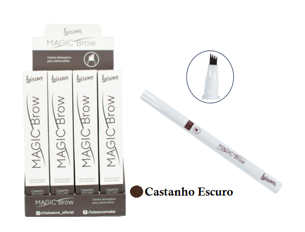 L17009-E MAGIC BROW CANETA P/ SOBRANCELHAS BX/ 24 UN - CASTANHO ESCURO 