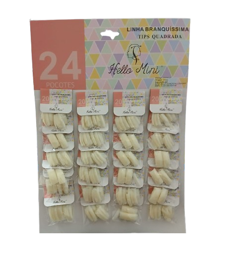 OY041-13 CARTELA DE UNHA POSTIÇA REDONDA CT/ 24 UN