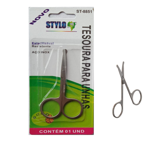 ST-8851 TESOURA PONTA REDONDA PARA UNHAS 