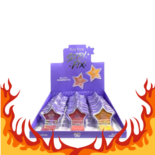 HB-574-G1 - BLUSH COMPACTO SATY FIX RUBY ROSE BX/ 24UN
