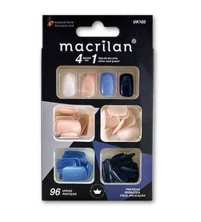 UK105 UNHAS POSTIÇAS MEDIO AZUL MACRILAN