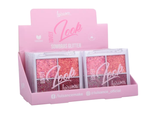 L3278-D LOOK PALETA DE SOMBRAS GLITTER - LOVELY BX/12 UN