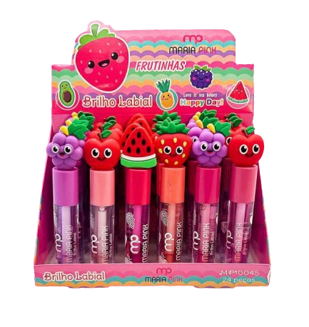 MP10045 BRILHO LABIAL FRUTINHAS MARIA PINK BX/24 UN