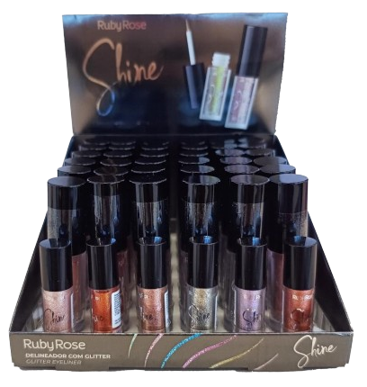 HB-8416 DELINEADOR GLITTER SHINE RUBY ROSE BX/ 36 UN
