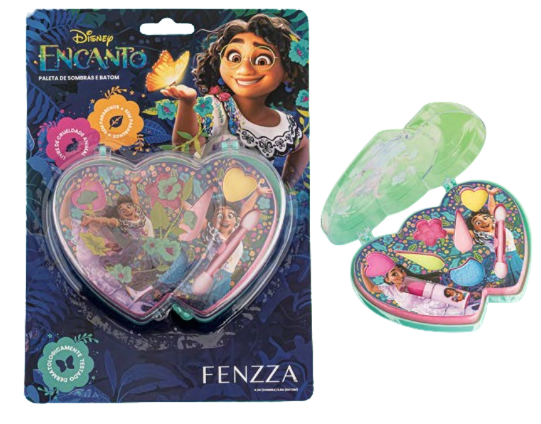 DIS015 PALETA DE SOMBRAS E BATOM ENCANTO TEEN FENZZA