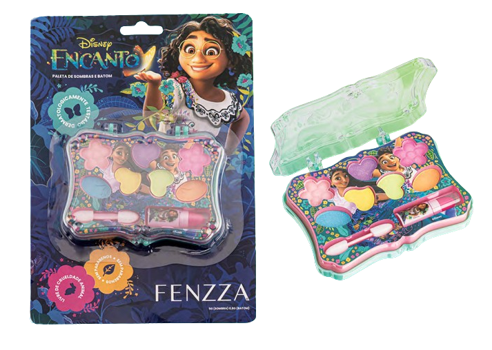 DIS041  PALETA DE SOMBRAS E BATOM ENCANTO TEEN FENZZA