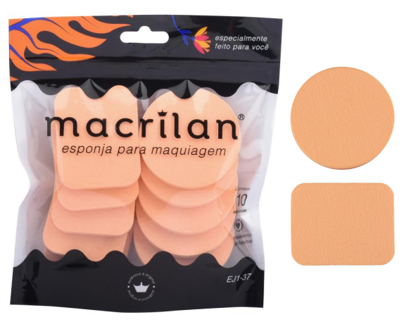 EJ1-37 KIT C/ 10 ESPONJAS REDONDA E RETANGULAR 