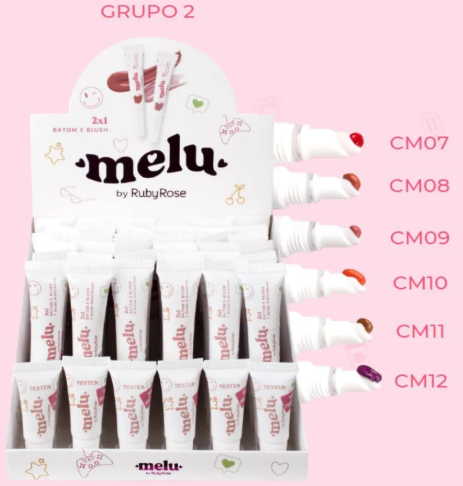 RR-6120-G2 - BATOM E BLUSH 2X1 MELU RUBY ROSE BX/ 36UN