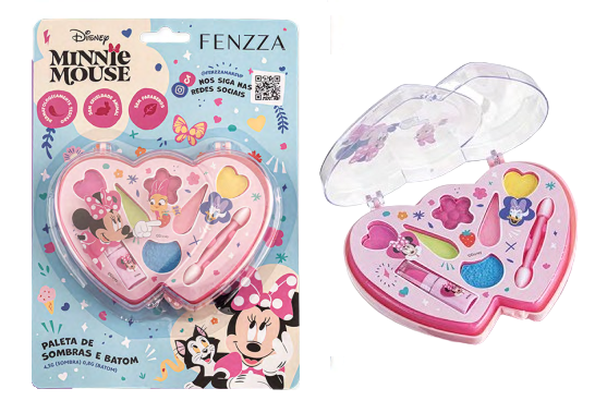 DIS025 PALETA DE SOMBRAS E BATOM MINNIE TEEN FENZZA
