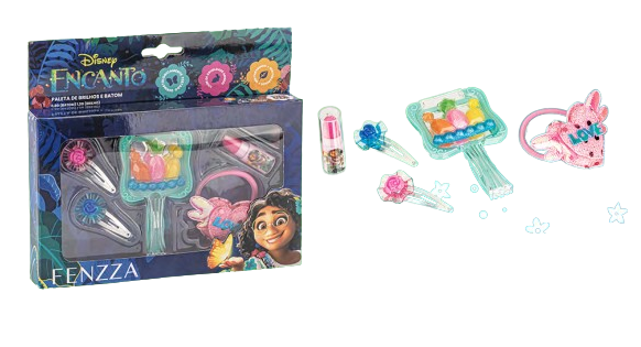 DIS036 PALETA DE BRILHO E BATOM ENCANTO TEEN FENZZA