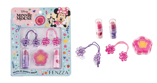 DIS047 PALETA DE BRILHO E BATOM MINNIE TEEN FENZZA