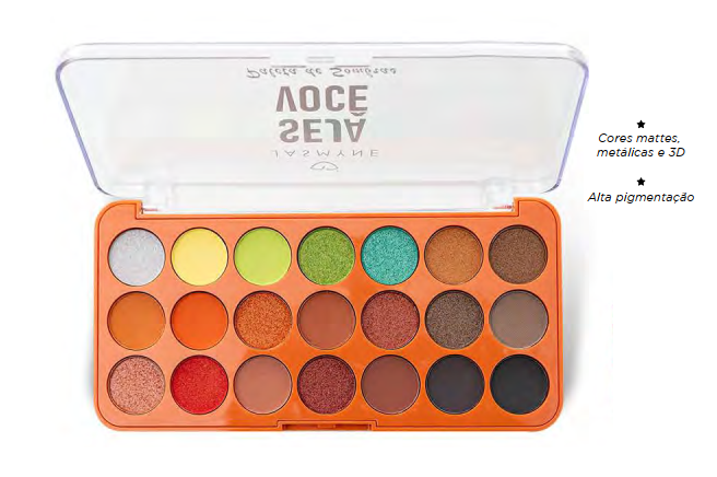 JS12059 SEJA VOCÊ - PALETA DE SOMBRAS JASMYNE UNIDADE OU BX/ 12UN