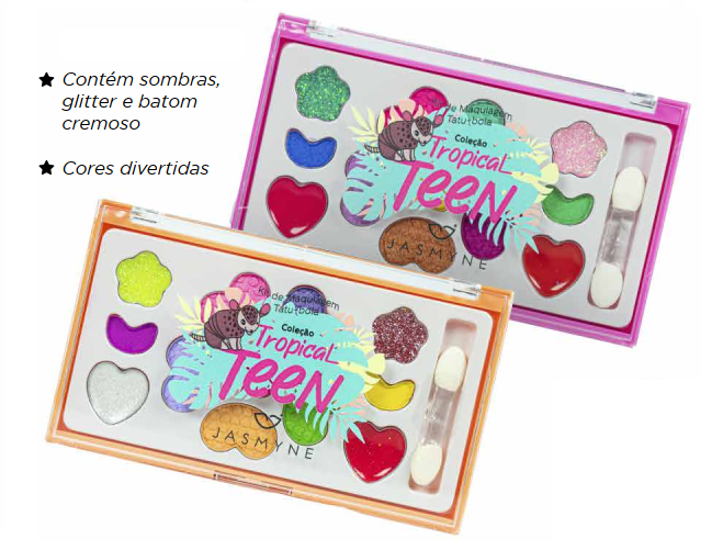 JSJ07026 - COLEÇÃO TROPICAL TEEN - KIT MAQUIAGEM ONÇA UNIDADE OU BX/24 UN 