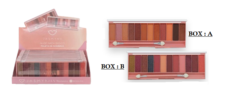 JS01108 NUDE NADA BASICO - PALETA DE SOMBRAS UNIDADE OU BX/12 UN. 