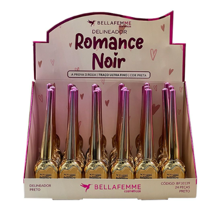 BF10139 - DELINEADOR PRETO ROMANCE BELLAFEMME BX/ 24 UN