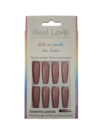 UN160N UNHA POSTIÇA DE PLASTICO C/ ADESIVO REAL LOVE