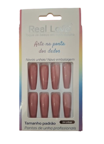 UN160P UNHA POSTIÇA DE PLASTICO C/ ADESIVO REAL LOVE