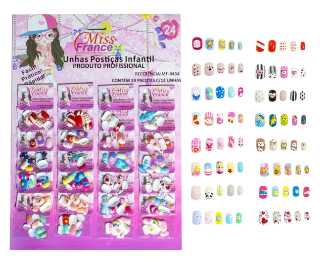 MF-0434 UNHA POSTIÇA INFANTIL CT/24 UN. MISS FRANCE