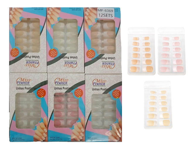 MF-6369 CONJ 12 UNHAS ARTIFICIAIS MISS FRANCE (CART/12 UN.)
