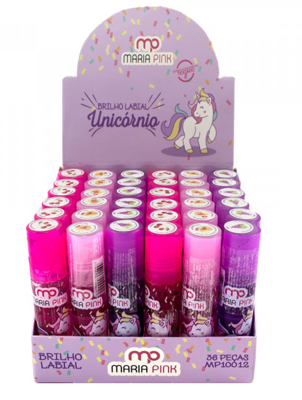 MP10012 BRILHO LABIAL UNICORNIO MARIA PINK BX/ 36UN