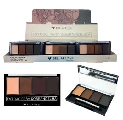 BF10122 ESTOJO DE SOMBRAS E PRIMER PARA SOBRANCELHA BX/ 24UN