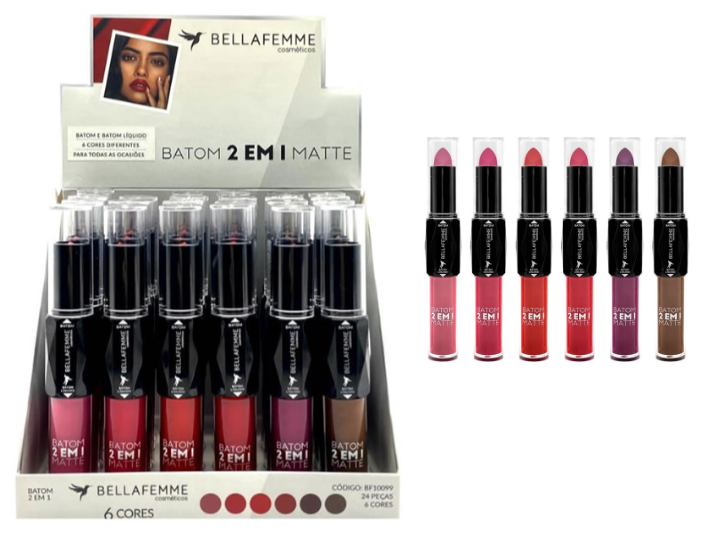 BF10099 BATOM 2 EM 1 MATTE BELLA FEMME BX/ 24UN