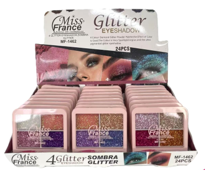 MF-1462 SOMBRAS GLITTER EYESHADOW MISS FRANCE BX/24 UN