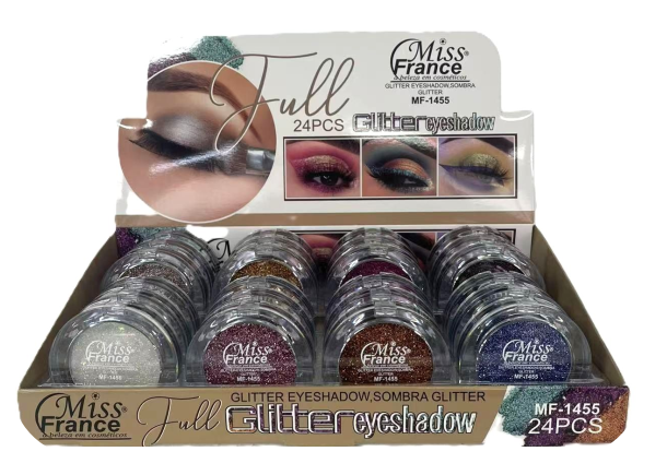 MF-1455 SOMBRA GLITTER EYESHADOW MISS FRANCE BX/24 UN