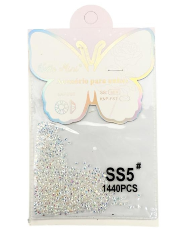 OY820-5 - STRASS P/ UNHA COR TRANSPARENTE HELLO MINI