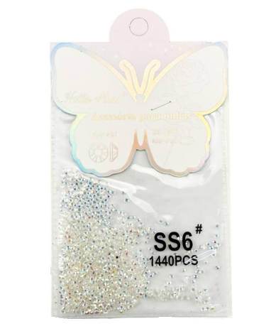 OY820-6 STRASS P/ UNHA TRANSPARENTE HELLO MINI