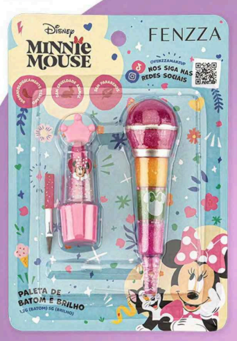 DIS008 PALETA DE GLOSS E BATOM MINNIE TEEN FENZZA
